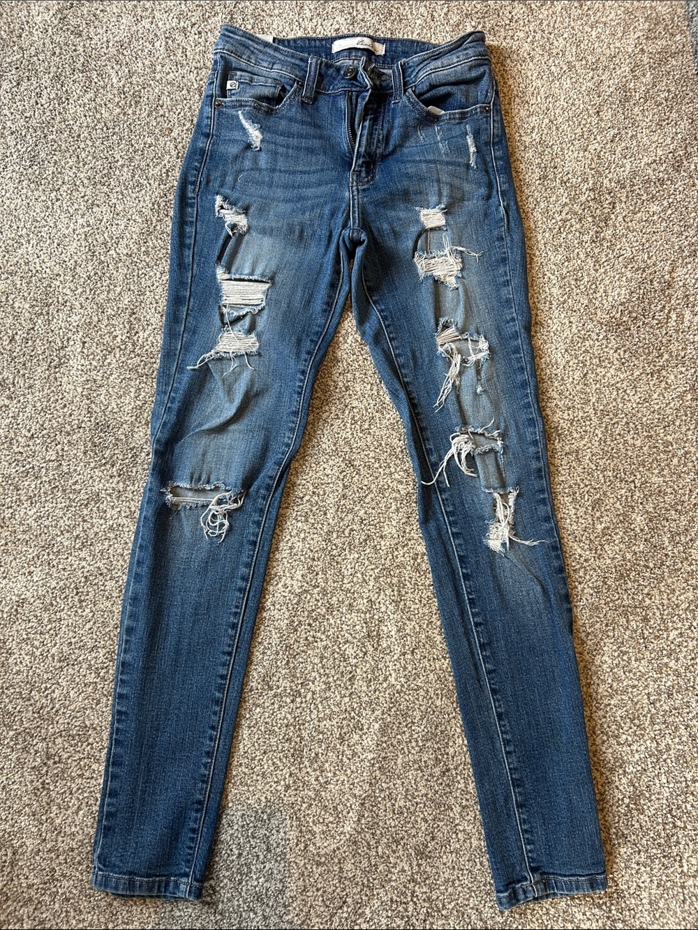 KanCan Dark Blue Ripped Skinny Jeans